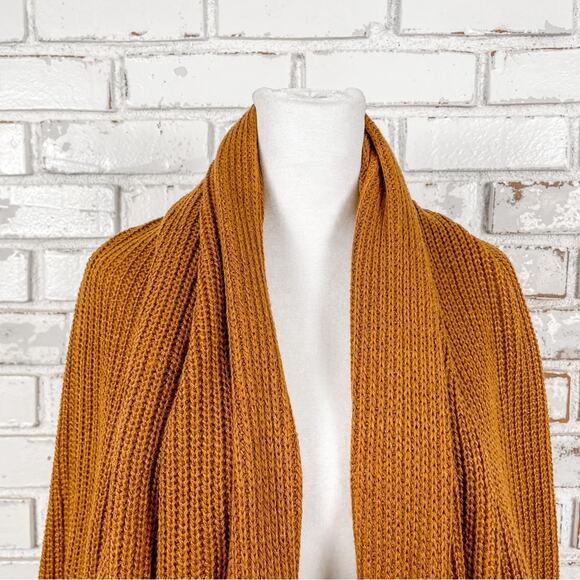 Cozy True Fall Orange Spice Shrug Cardigan Sweater 3/4 Sleeve Layering S - Picture 2 of 7